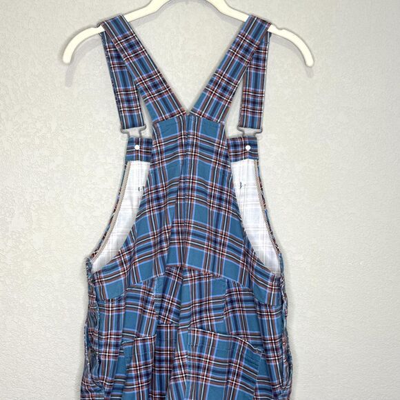 Wildfang Overalls Womens Small Blue Plaid The Essential Overall Stretch WL5400 - Picture 7 of 10